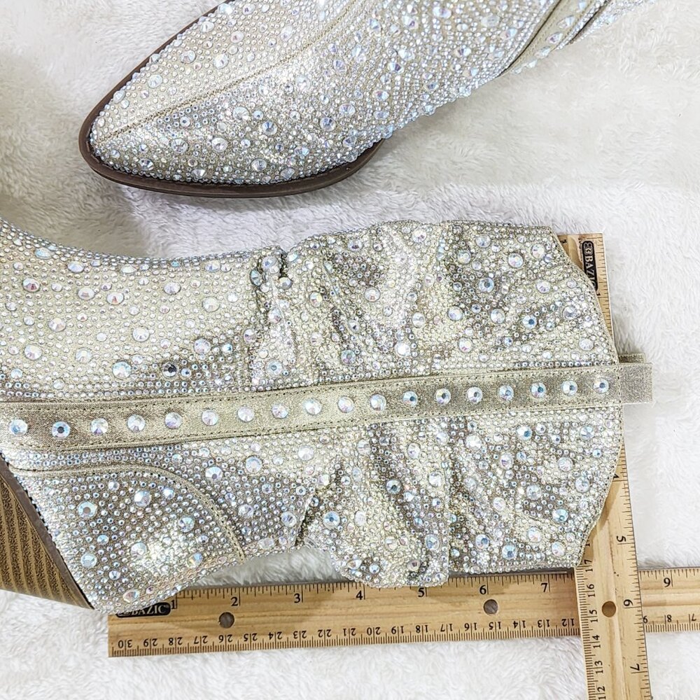 Angel Riders Rhinestones Country Glam Western Cowgirl Slouch Calf Boots - Picture 14 of 14